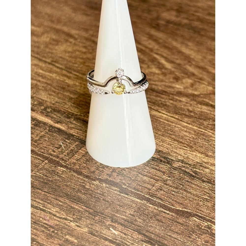 Bomb Party Unspoken Dreams Genuine Citrine Rhodium Plating Size 7